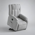 Light Gray Power Recliner with Footrest, 39.4 x 35.4 x 41.7 in