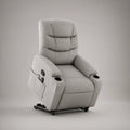 Gray Power Lift Recliner with Cup Holders and Wired Remote, 35.4 x 38.6 x 41.7 in