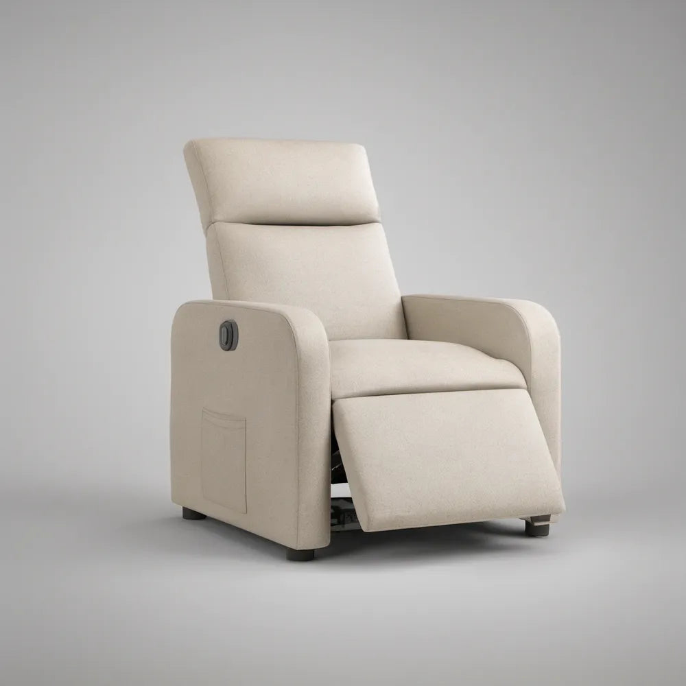 Beige Power Recliner Armchair, 34 x 38 x 42 in