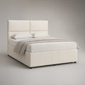Cream Queen Upholstered Platform Bed Frame, 64 x 86 x 51 in, Polyester Fabric